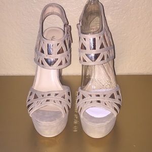 Tan platform heels